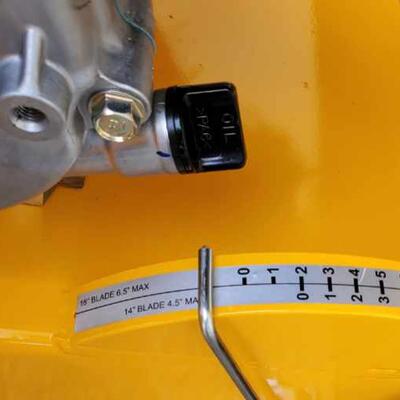 FOR PRECISION CUTS, THE DEPTH GUIDE INDICATOR ALLOWS USER TO KNOW HOW DEEP THEY ARE CUTTING AT ALL TIMES.